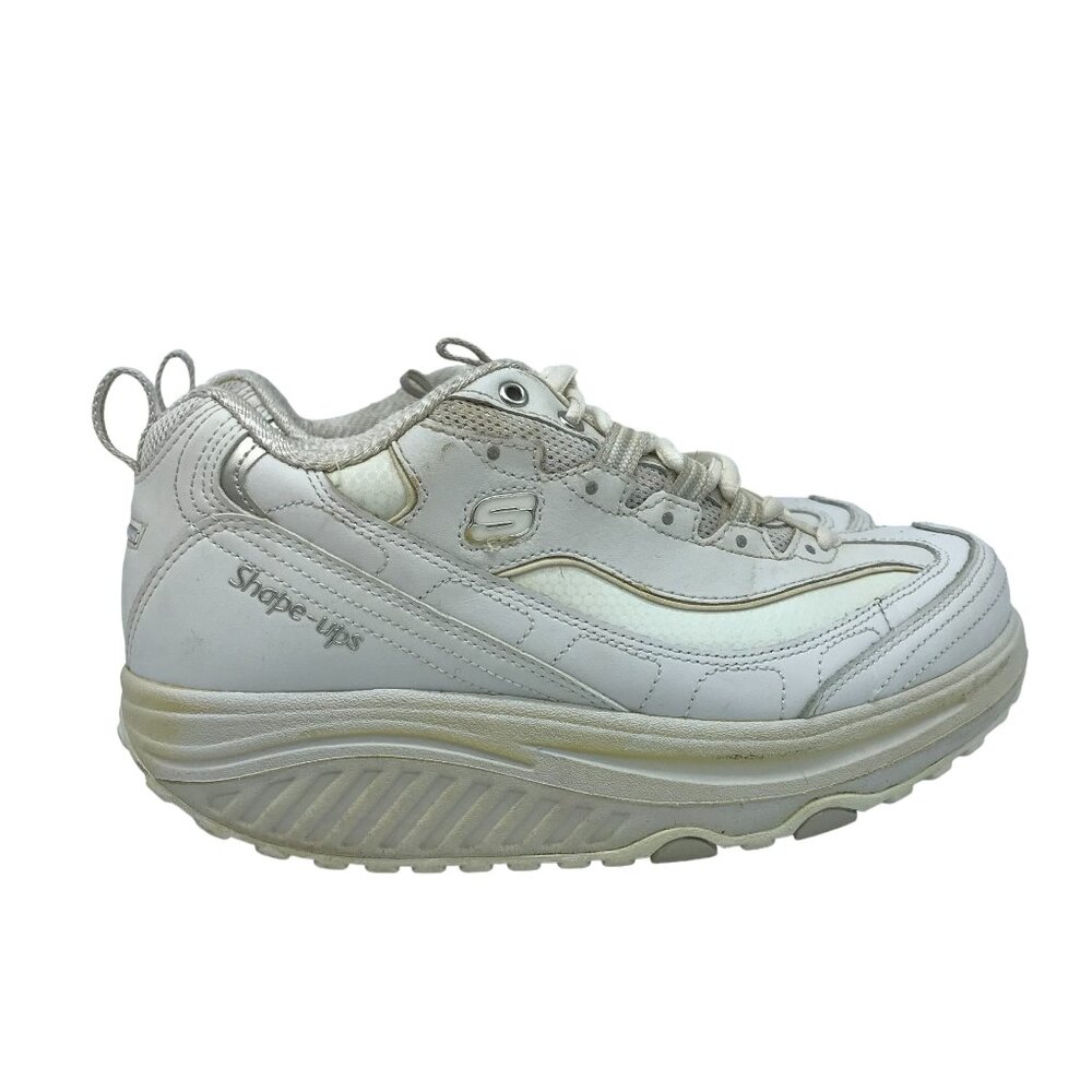 Skechers Shape Ups Womens 7/37 White Metabolize Fitness Work Out Sneaker